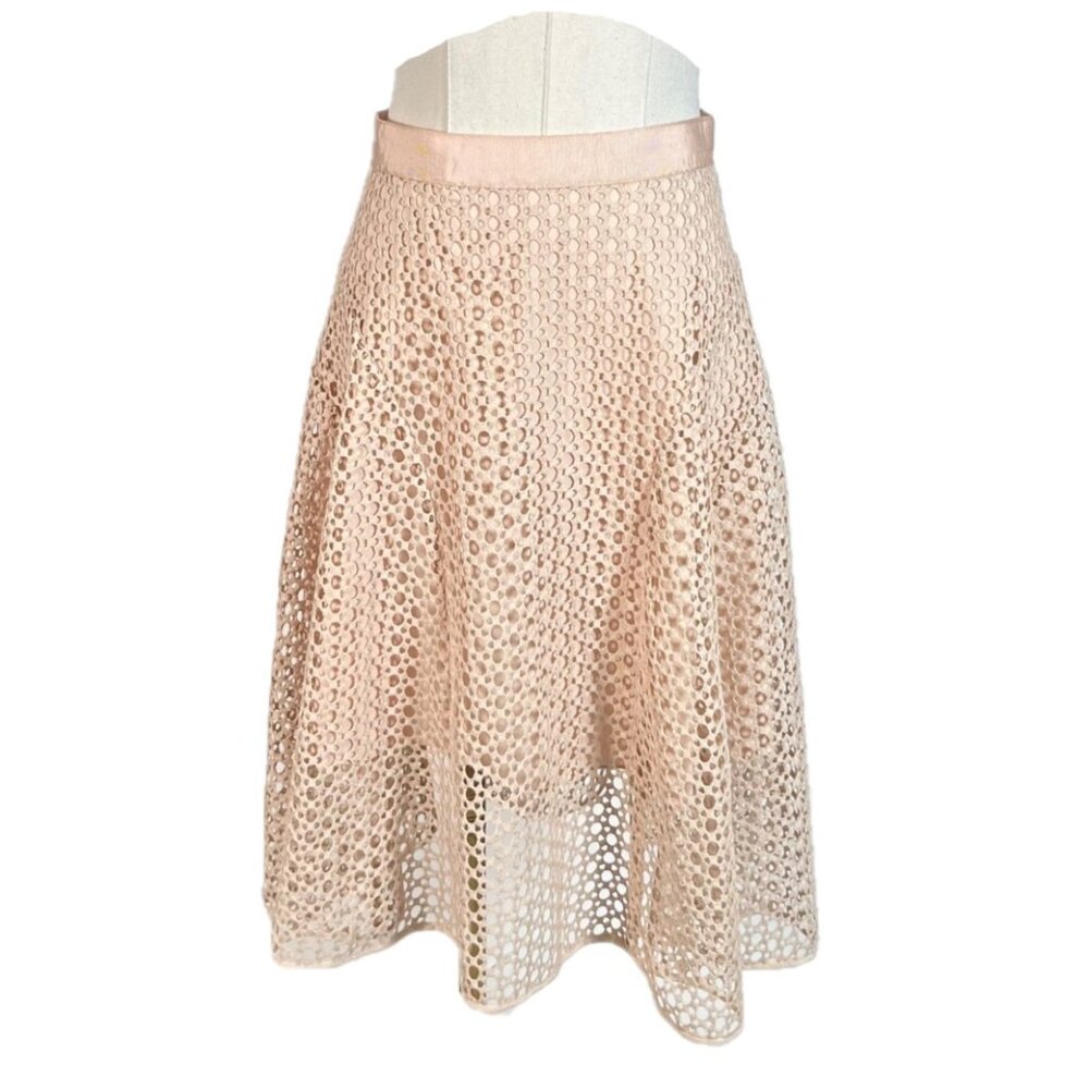 Club Monaco Calcia Netted Eyelet Overlay Full Skirt Size 2